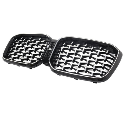 Griglia a rene per paraurti anteriore diamantata BMW X3 G01 X4 G02 2022-2025 cromata