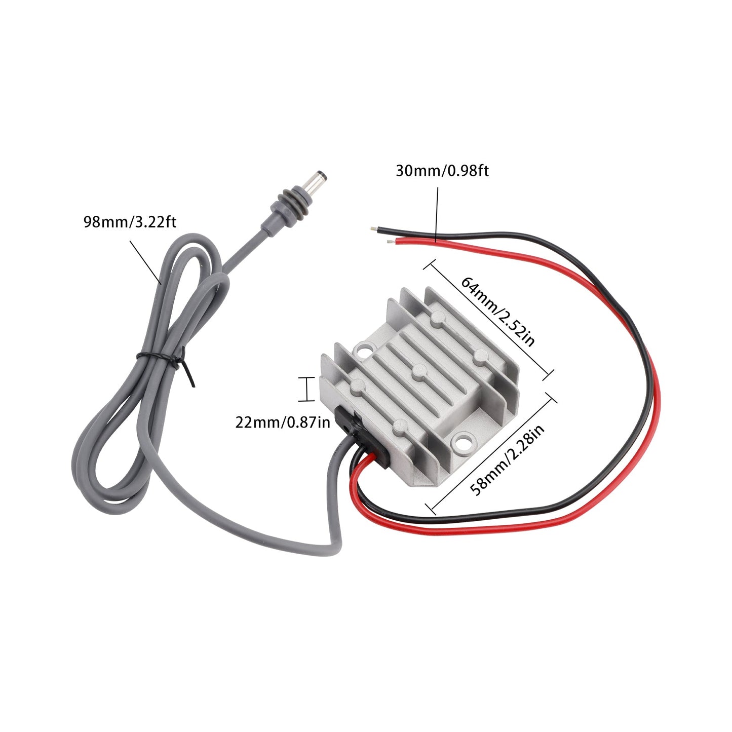 Mini convertitore di potenza step-up con cavo di alimentazione CC da 12 V/24 V a 30 V 3,5 A 105 W
