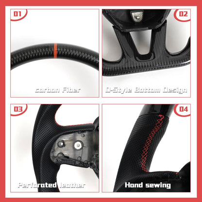 Volante riscaldato in fibra di carbonio per Dodge Charger 2015-2023