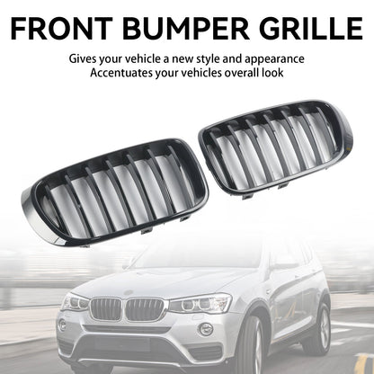 Griglia per rene paraurti anteriore nera lucida adatta per BMW X3 X4 F25 F26 2014-2017