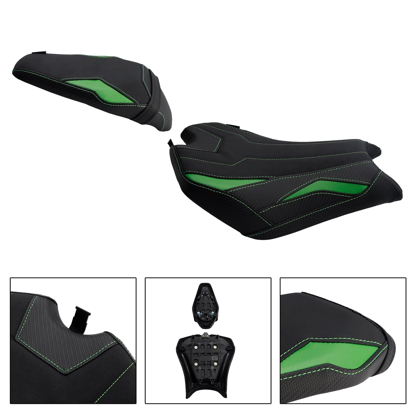 2025 - Cuscino posteriore per sedile conducente e passeggero per Kawasaki Ninja Z900 Zr900-F, colore verde.