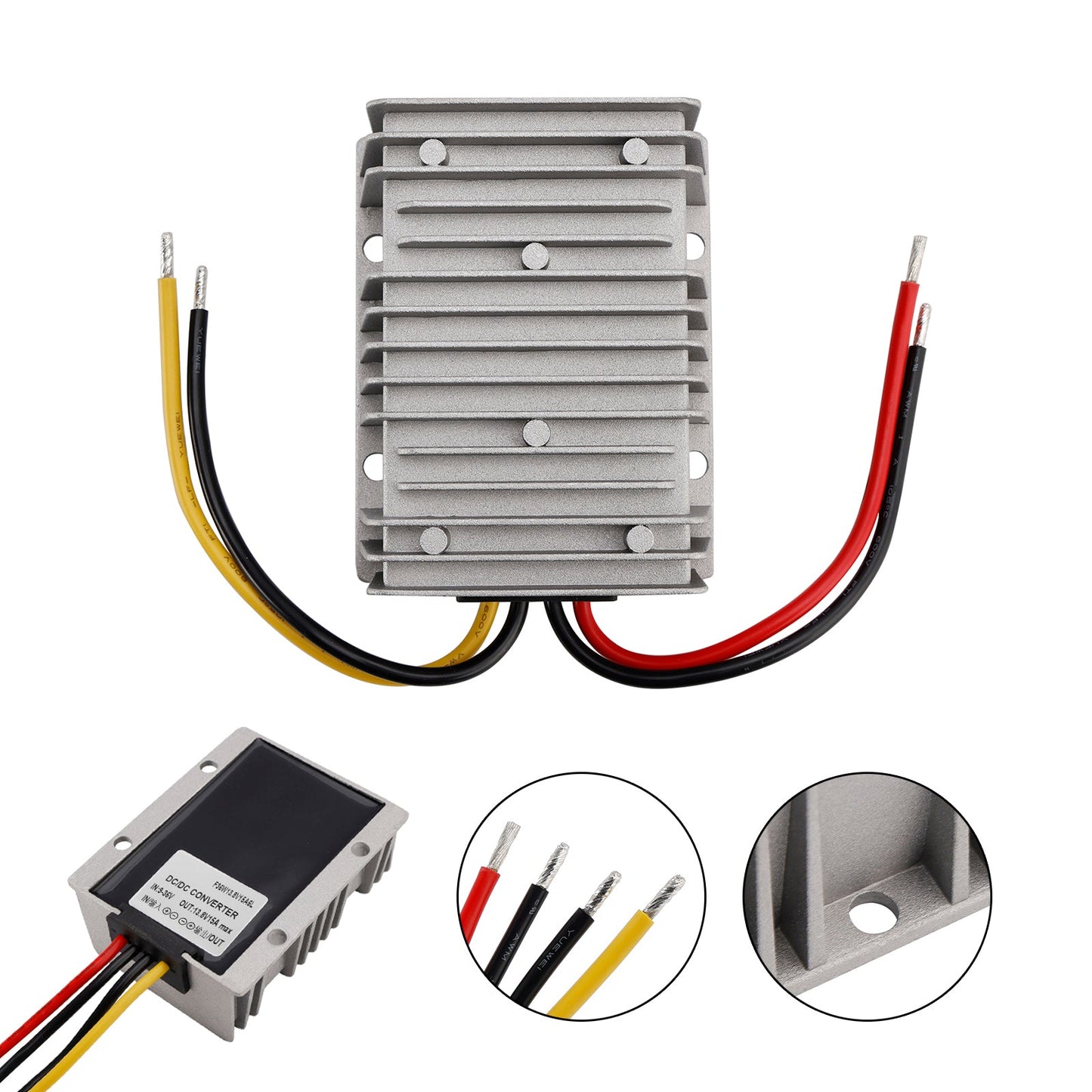 Regolatore di alimentazione per auto stabilizzatore di tensione impermeabile DC 9-36V a DC 13,8V 15A