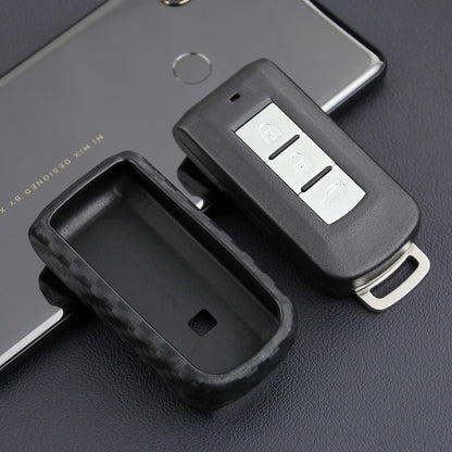 Custodia in similpelle e silicone per chiave auto con fibbia per Mitsubishi