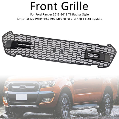 Griglia paraurti anteriore nero opaco adatta per Ford Ranger 2015-2019 T7 W/LED
