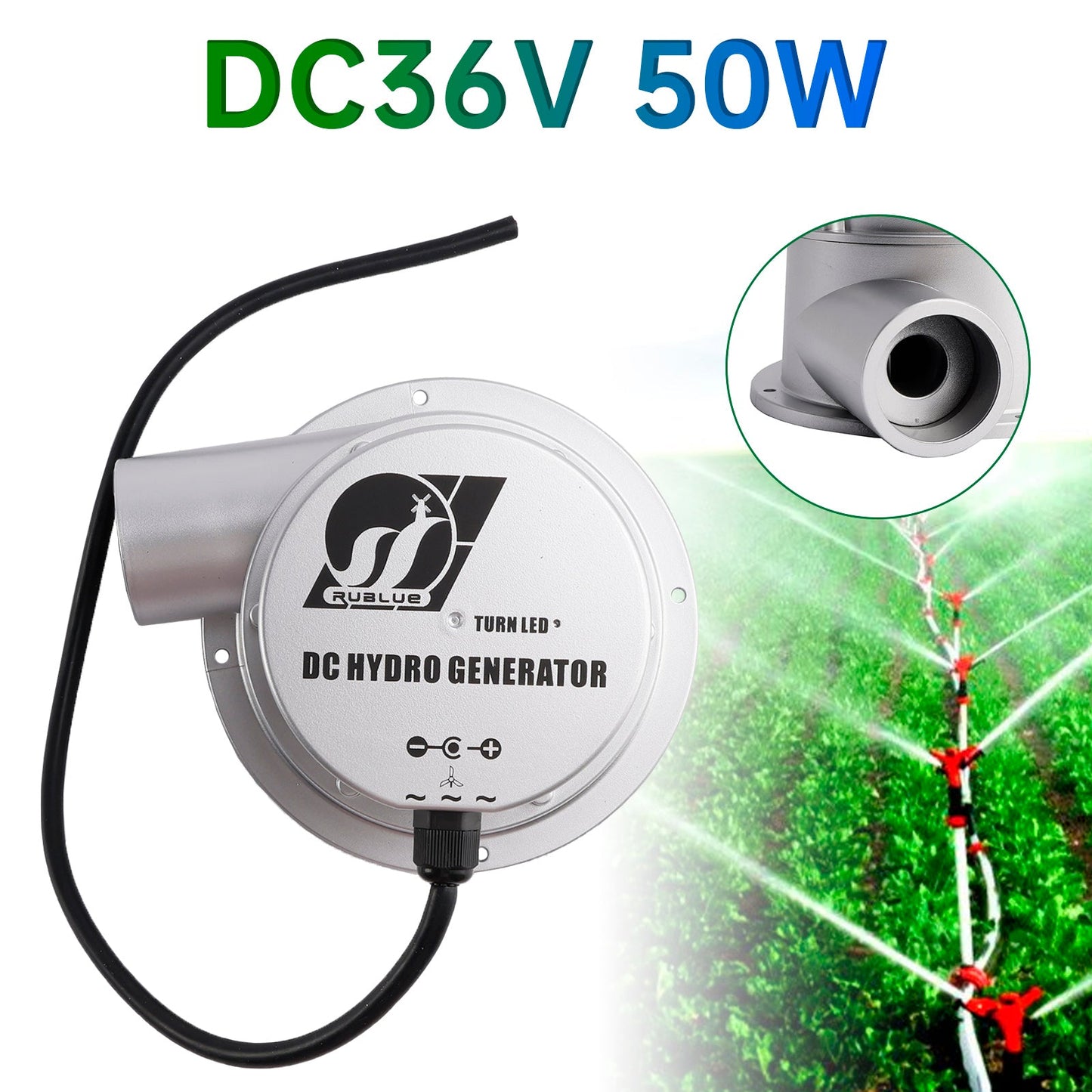Generatore idroelettrico a turbina a flusso d'acqua DC18V/36V 36W/50W AC Generazione di energia