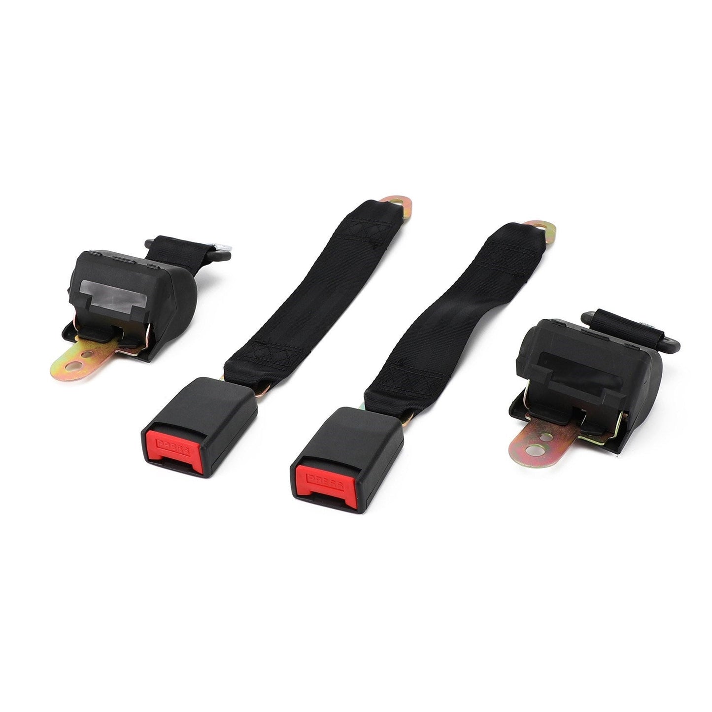 Cintura di Sicurezza Auto 2 Punti Retrattile Regolabile 120cm Colore Nero (Set da 2)