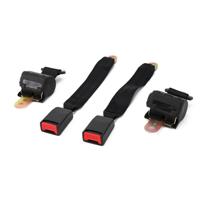 Cintura di Sicurezza Auto 2 Punti Retrattile Regolabile 120cm Colore Nero (Set da 2)
