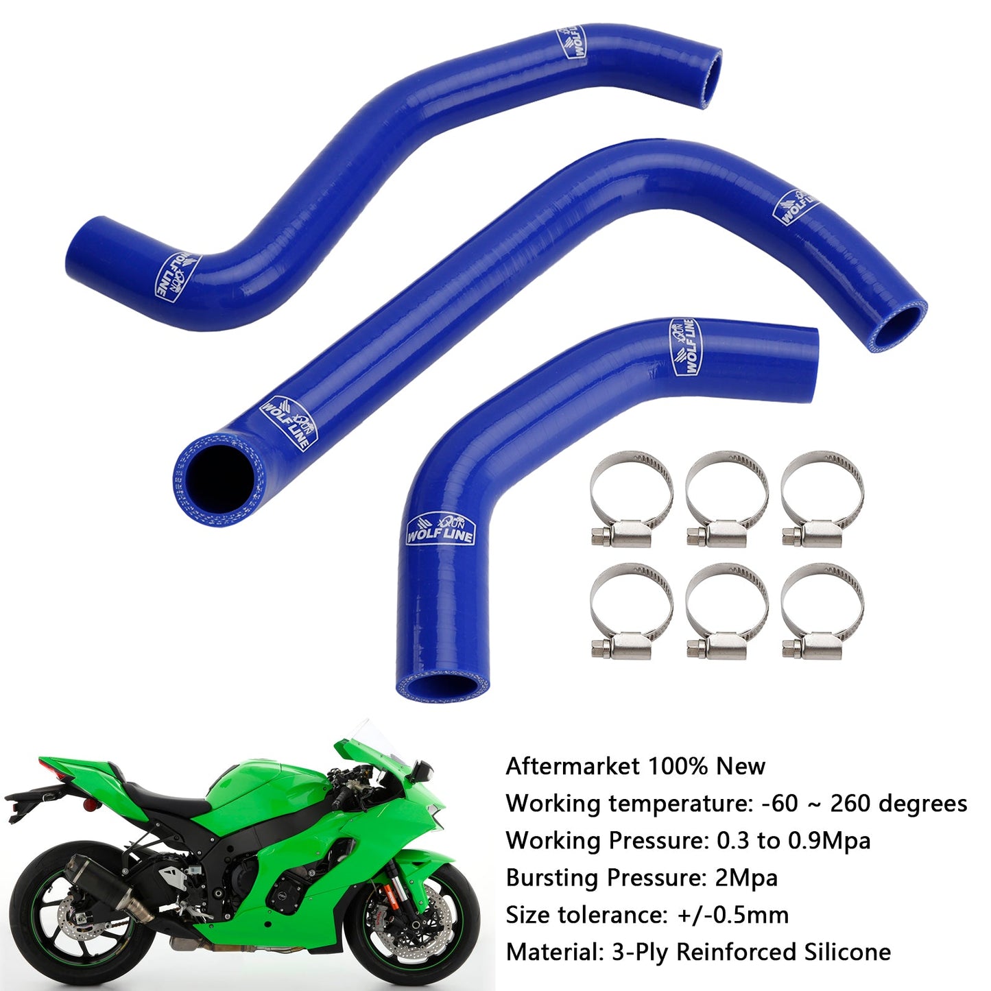 Tubo flessibile del liquido di raffreddamento del radiatore in silicone Kawasaki ZX10R ZX-10RR 2021-2025