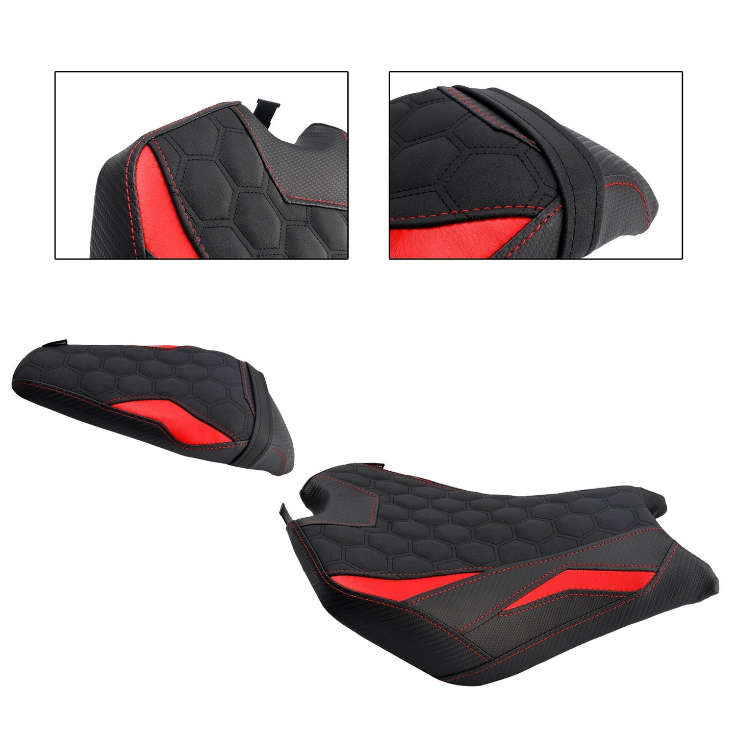 2025 - Kit cuscini passeggero anteriore e posteriore Raider per Kawasaki Z900 Zr900-F, colore rosso.