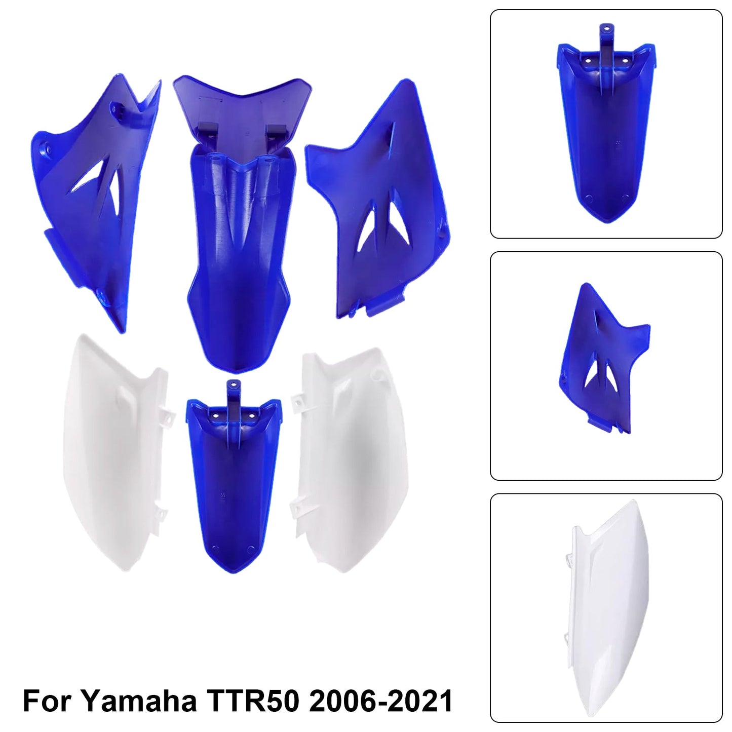 Kit plastiche per carrozzeria Yamaha TTR50 2006-2021, carenatura parafango anteriore e posteriore