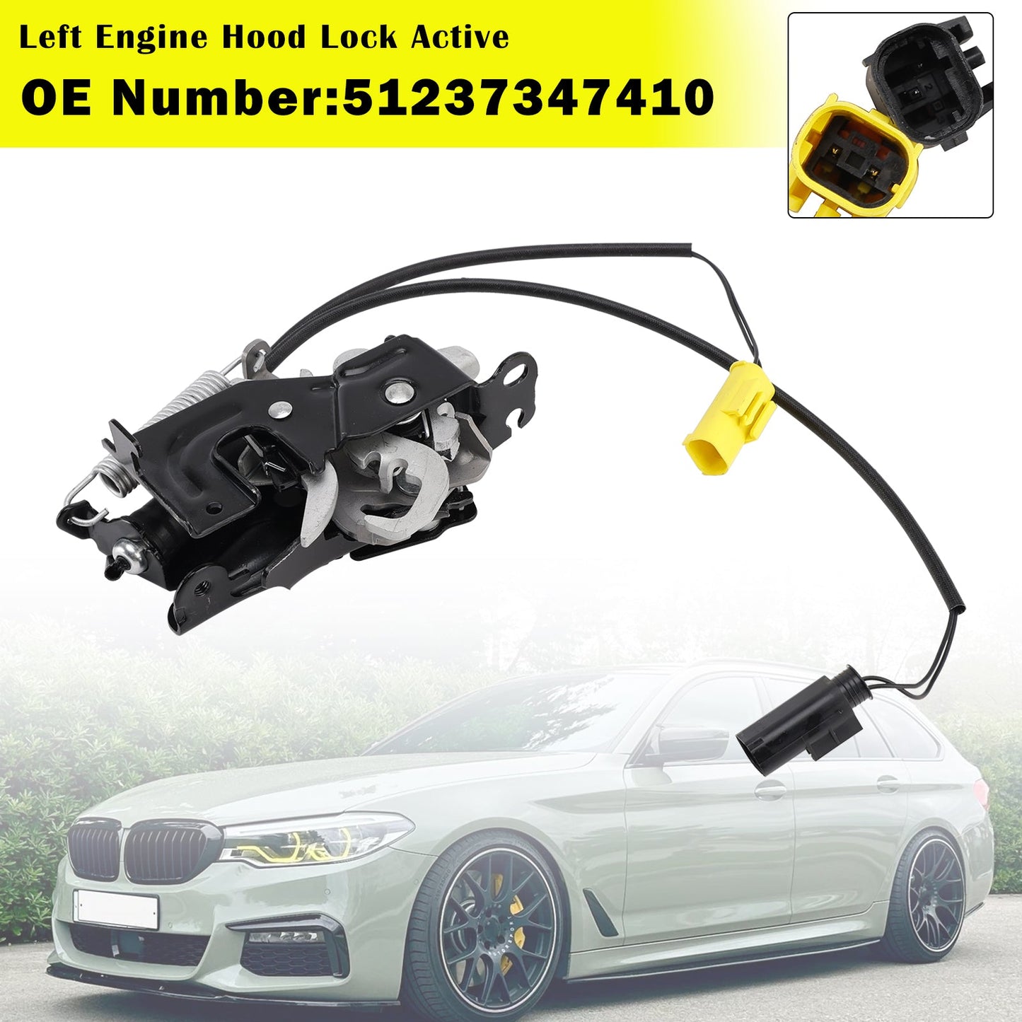Blocco cofano motore sinistro attivo 51237347410 per BMW Serie 5 G30 F90 G31 2016-2023