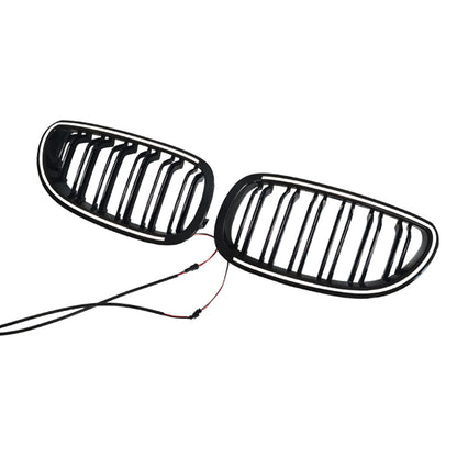 Griglia anteriore sportiva a doppio rene nera lucida per BMW Serie 5 Touring E61 520i 523i 525i 528i 530i 535i 540i 545i 550i (2 pezzi) dal 2004 al 2009.