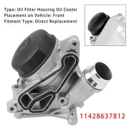 Gruppo filtro olio radiatore olio motore BMW 528i Lujo Sedan 4 porte 2011 11428637812