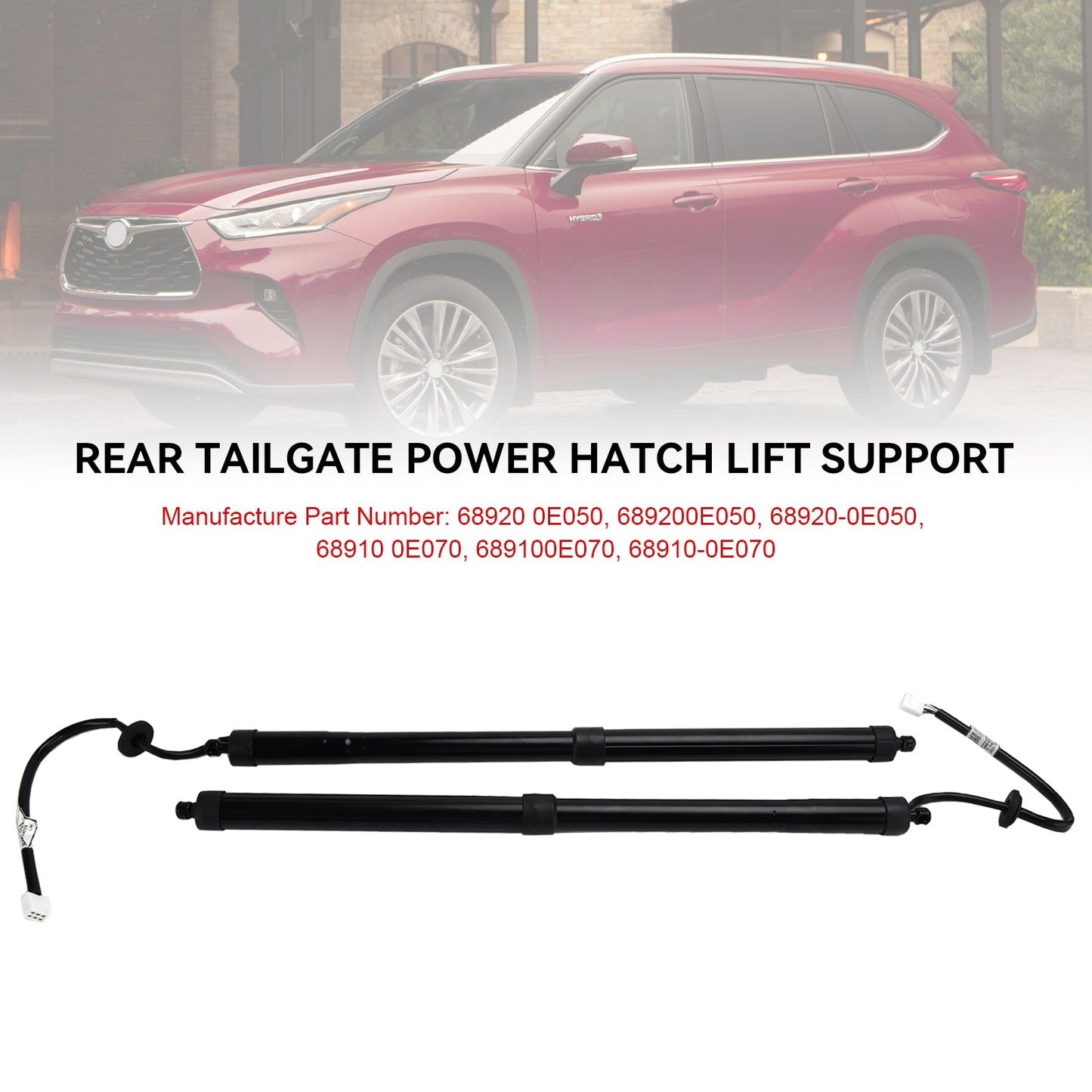 Sollevatore elettrico per portellone posteriore Toyota Highlander 2020-2023 2 pezzi 68910-0E070 689200E050