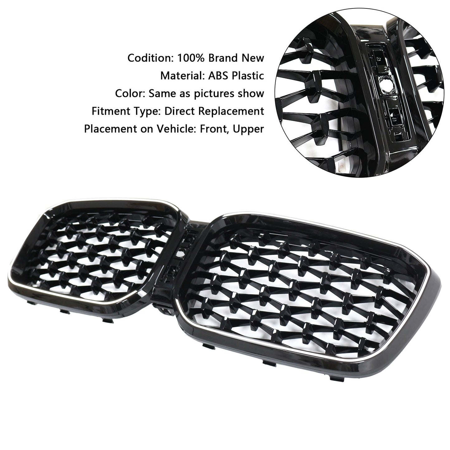 Griglia a rene paraurti anteriore nero lucido BMW X3 G01 X4 G02 2022-2025