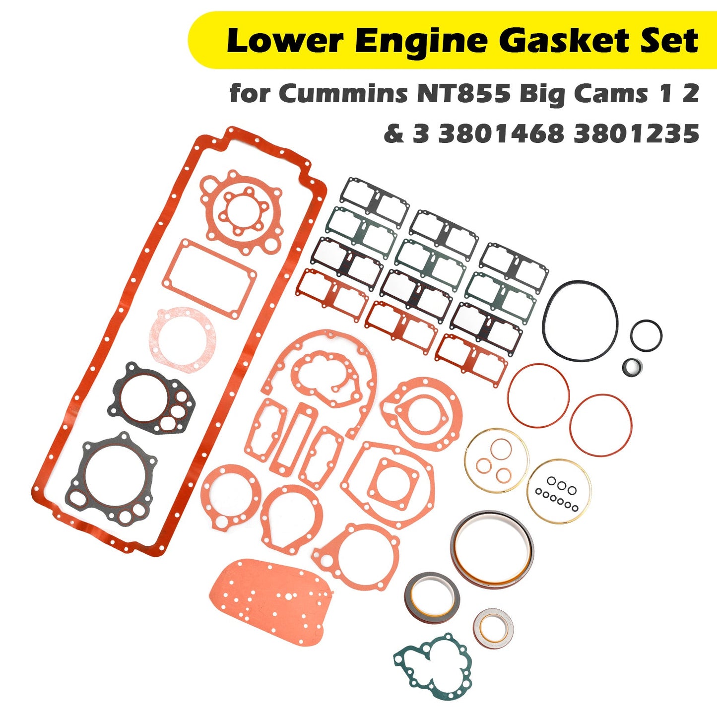 Set guarnizioni motore inferiore per Cummins NT855 Big Cams 1 2 e 3 3801468 3801235