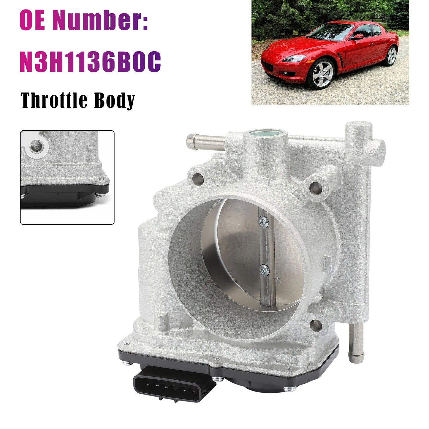 Corpo farfallato per Mazda RX-8 Coupé 2004-2011, codice N3H1136B0C