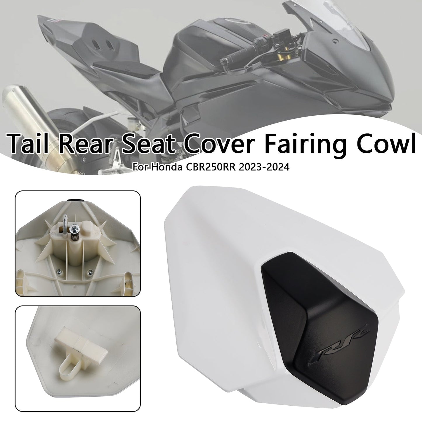 Carenatura per sedile passeggero posteriore in ABS bianco perla per Honda CBR250RR 2023-2024