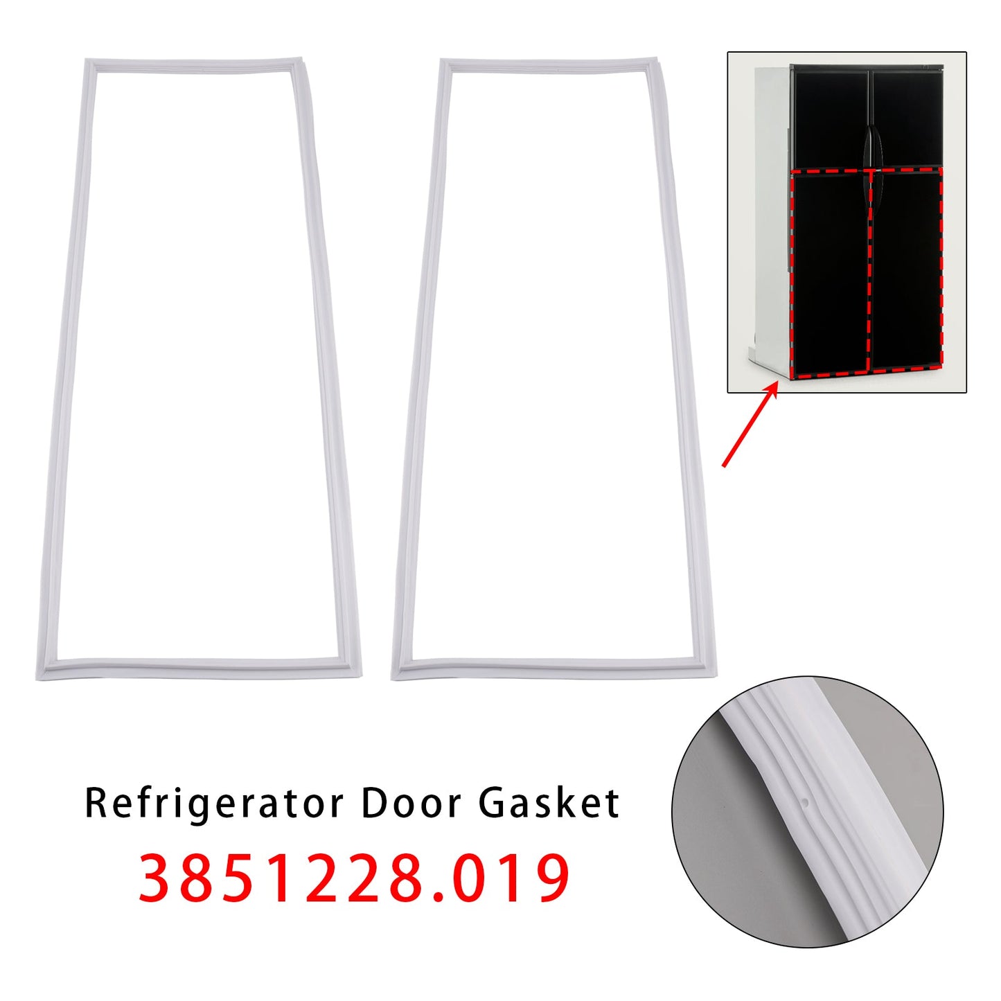 Guarnizione per porta frigorifero RV 2 pezzi 3851228019 Porta inferiore per Dometic RM1350