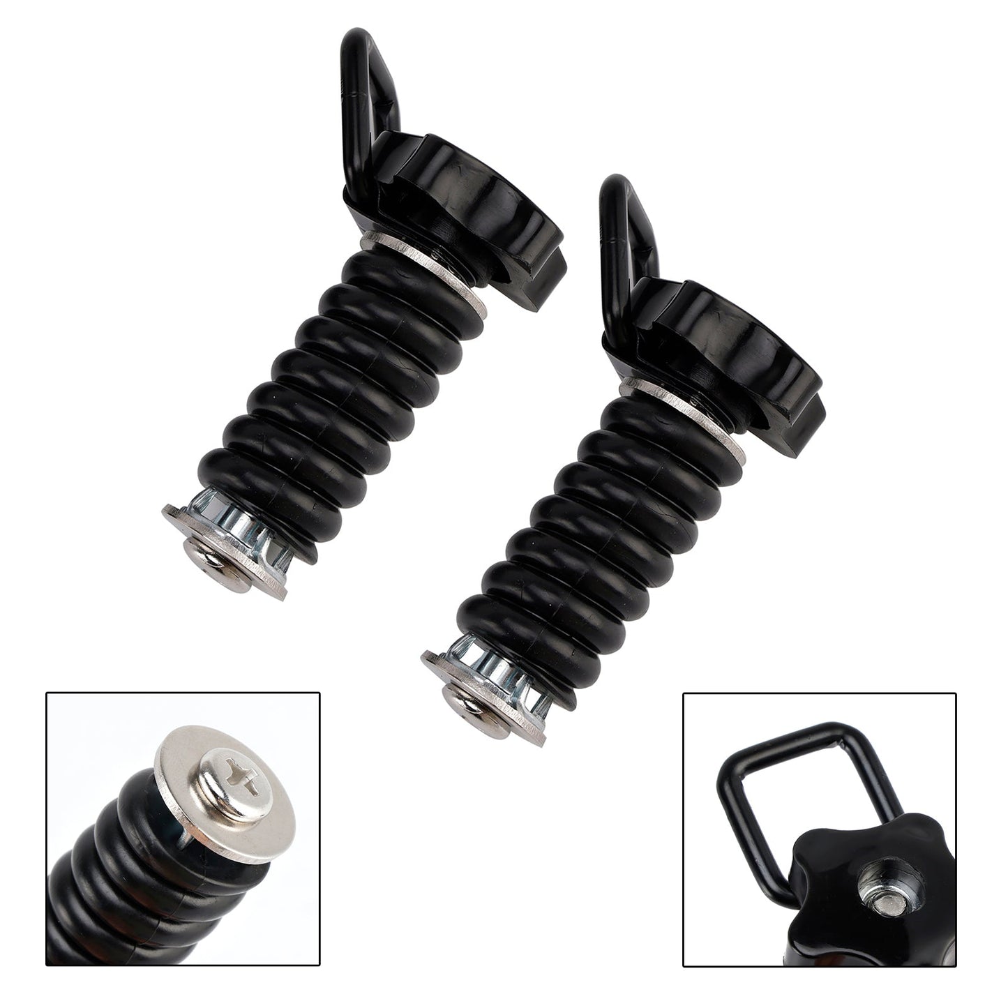 Coppia di ancoraggi di fissaggio con anello a D da 1"" neri per Polaris Rzr 570 800 900 1000