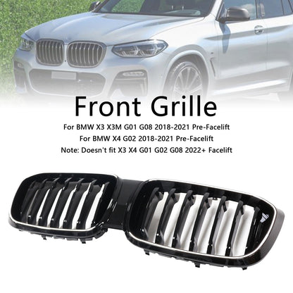 Griglia anteriore a maglie renali nera lucida pre-facelift BMW X3 X3M G01 G08 2018-2021 51138469959 51138469960