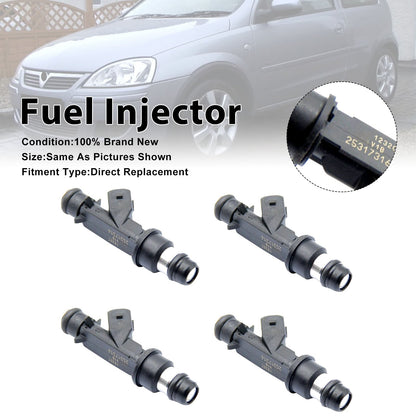 4 iniettori di carburante per Vauxhall Corsa C 01-06 Meriva A 2003-2009 25317316