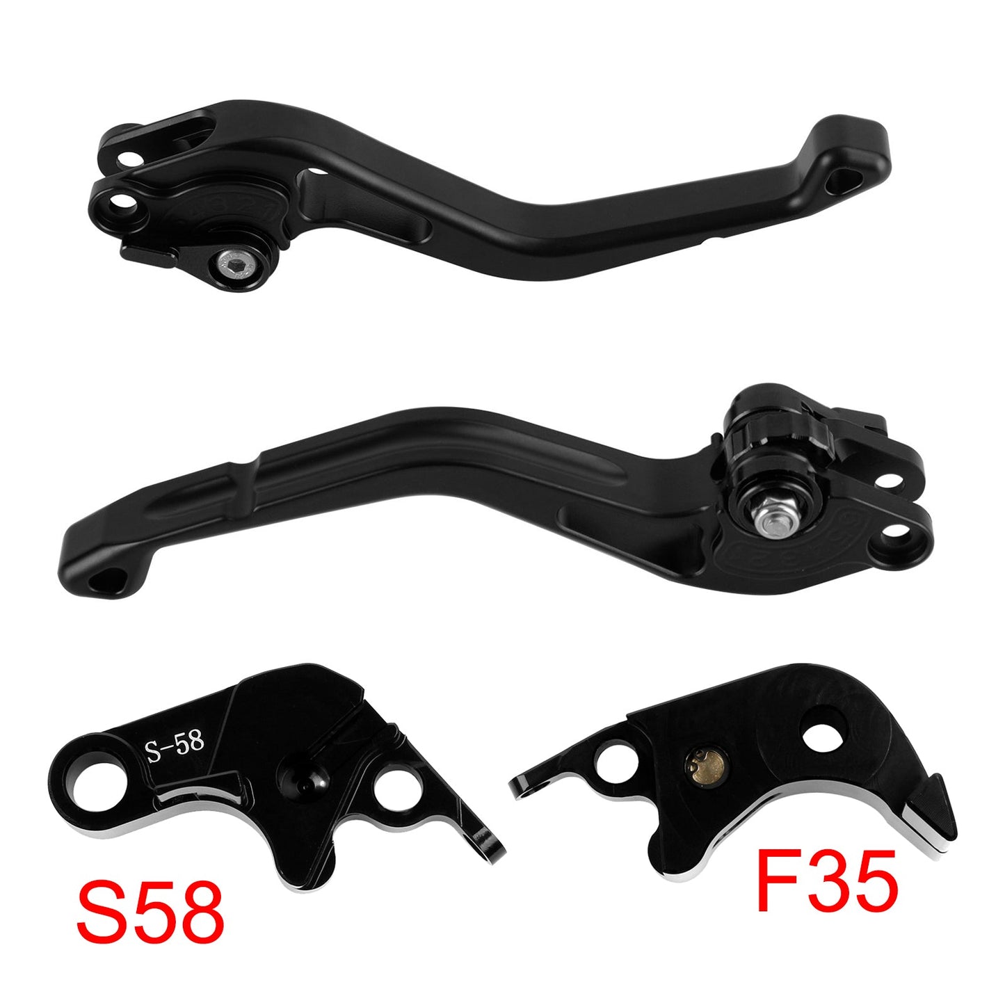 Nuova leva freno e frizione corta compatibile con Suzuki GSXR60006-10 GSX-S1000/F 2015, colore nero.