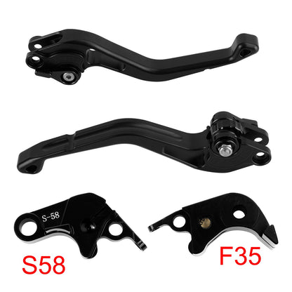 Nuova leva freno e frizione corta compatibile con Suzuki GSXR60006-10 GSX-S1000/F 2015, colore nero.
