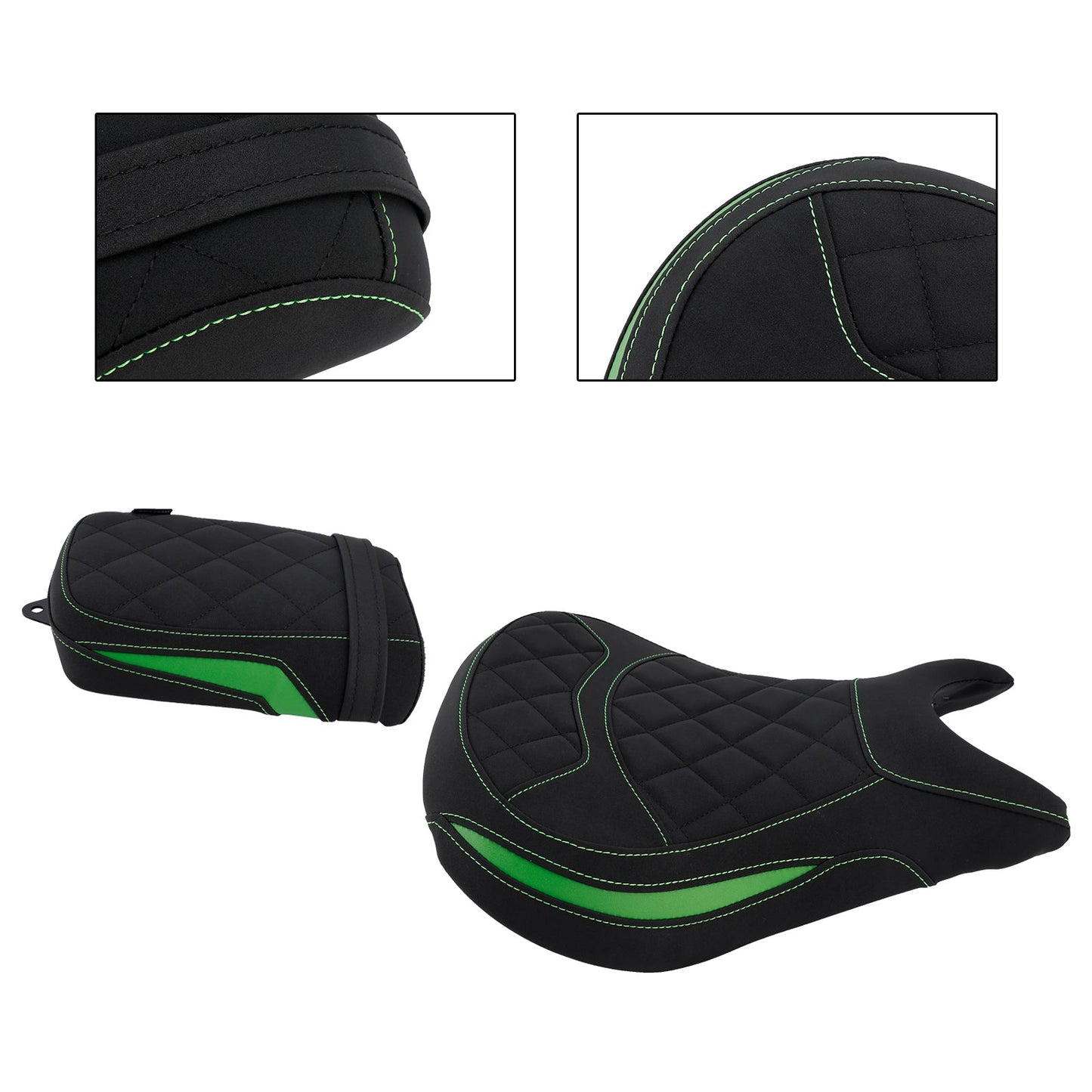 Kit sella pilota e passeggero posteriore inferiore verde per Kawasaki Eliminator 500 2024-2025