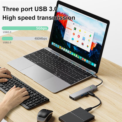 Adattatore hub di interfaccia HDMI PD100W USB3.0 TYPE-C 5 in 1 per MacBook iPad Pro