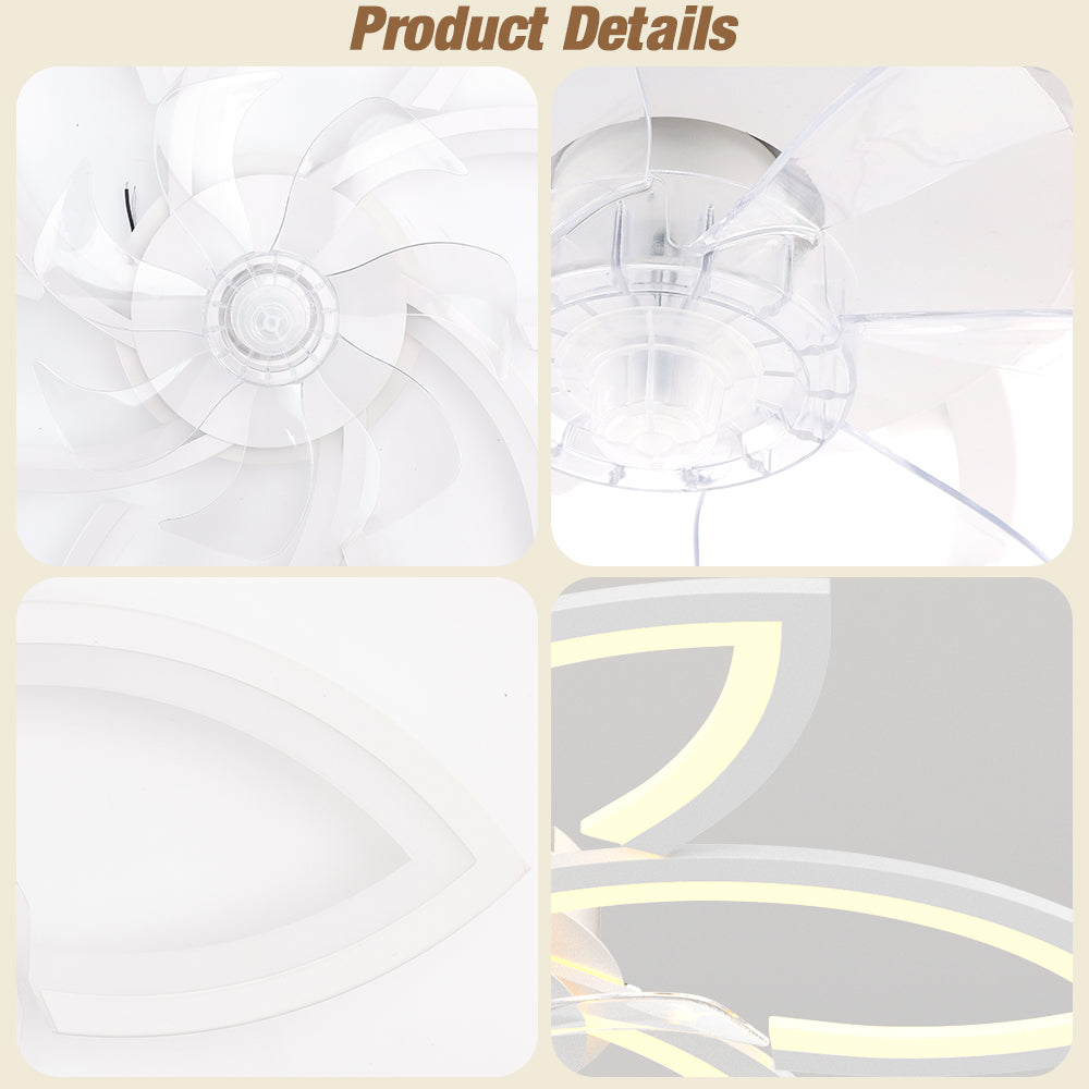 Con illuminazione e telecomando silenzioso Ventilatore da soffitto con LED