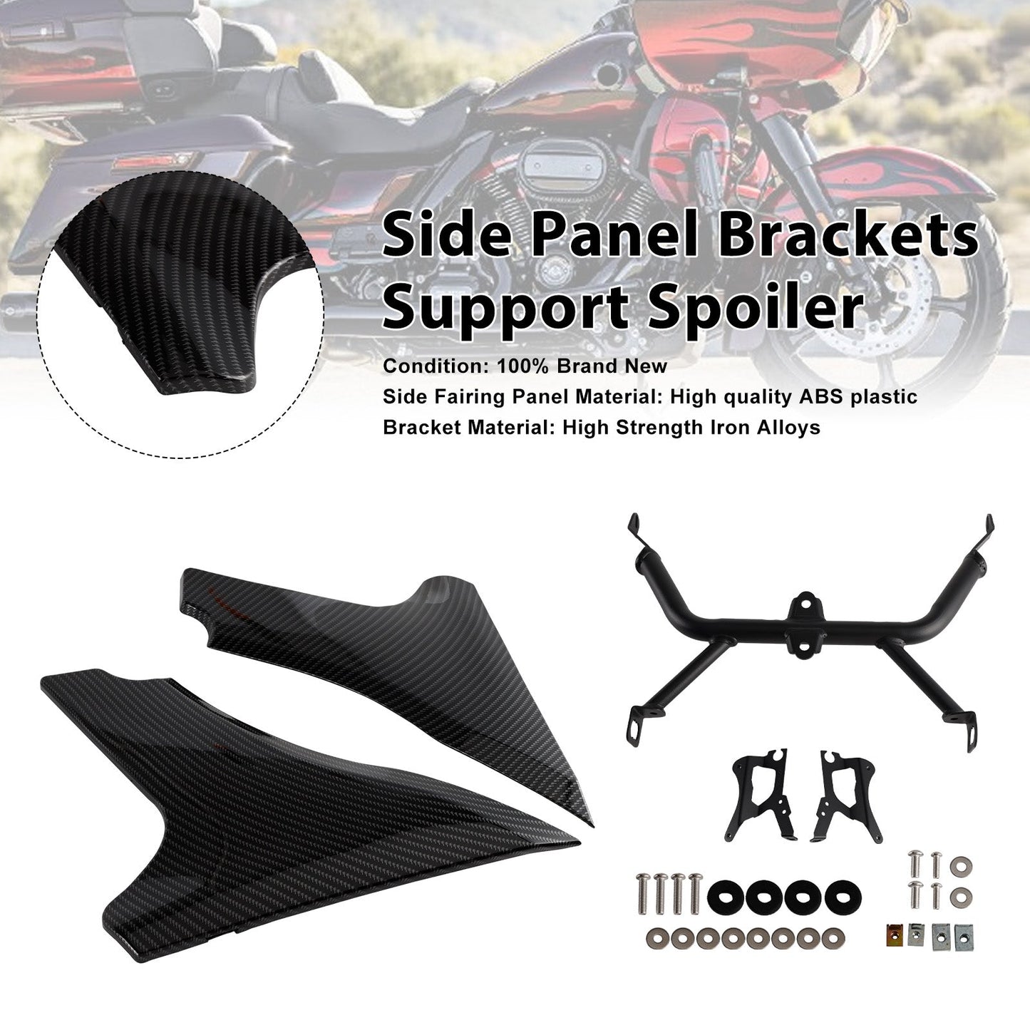 Staffe per pannello laterale supporto spoiler per CVO 121 117 Road Glide FLTRXSE 2023-2025