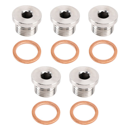 Tappo di chiusura per sensore con testa esagonale interna M18 x 1,5 mm, acciaio inossidabile 304, confezione da 5