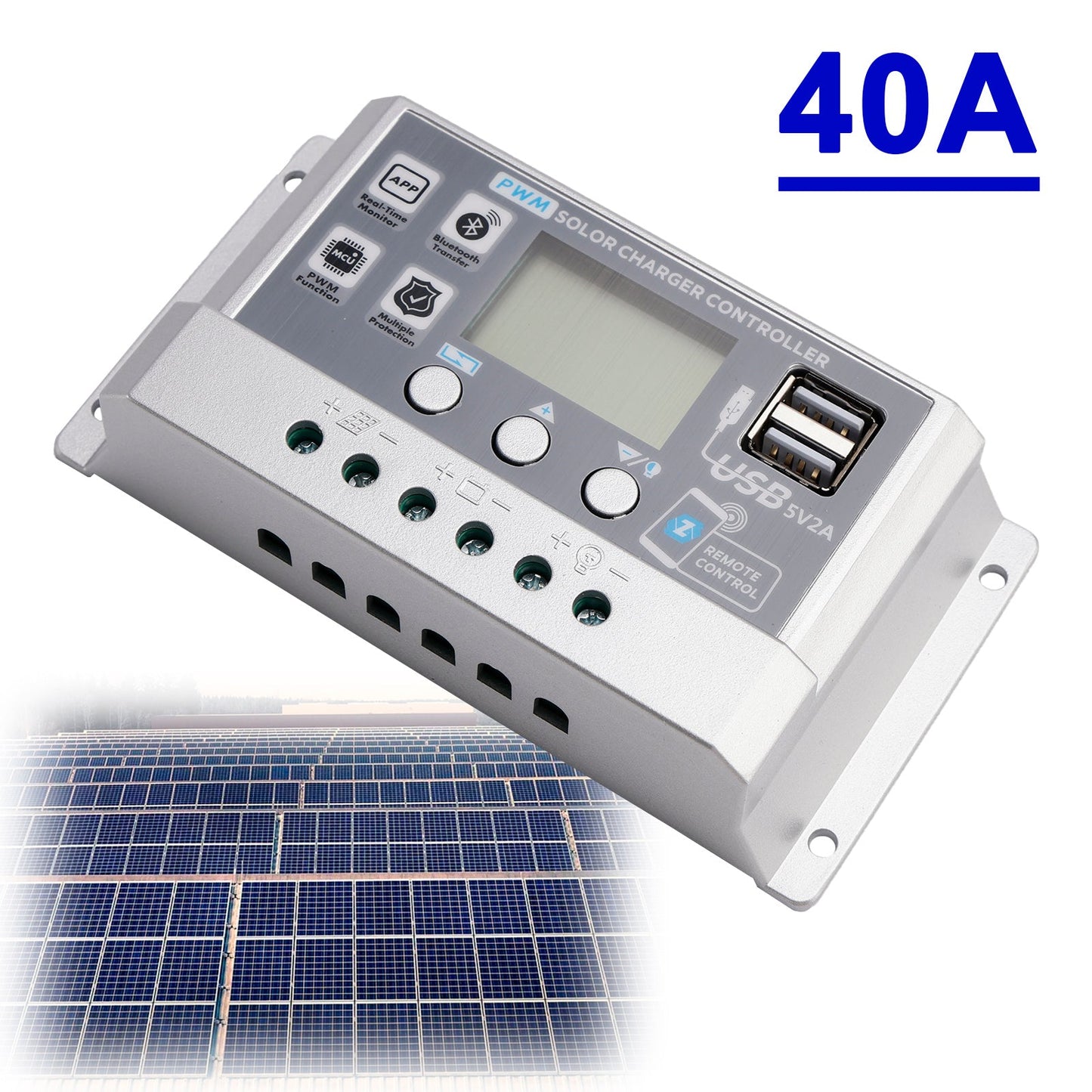 Regolatore solare PWM 10A-60A APP mobile Regolatore solare di controllo intelligente