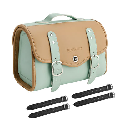 Borsa laterale in PU Borsa laterale Borsa da sella Colore abbinato Bagaglio Bianco per scooter Moto Bianco