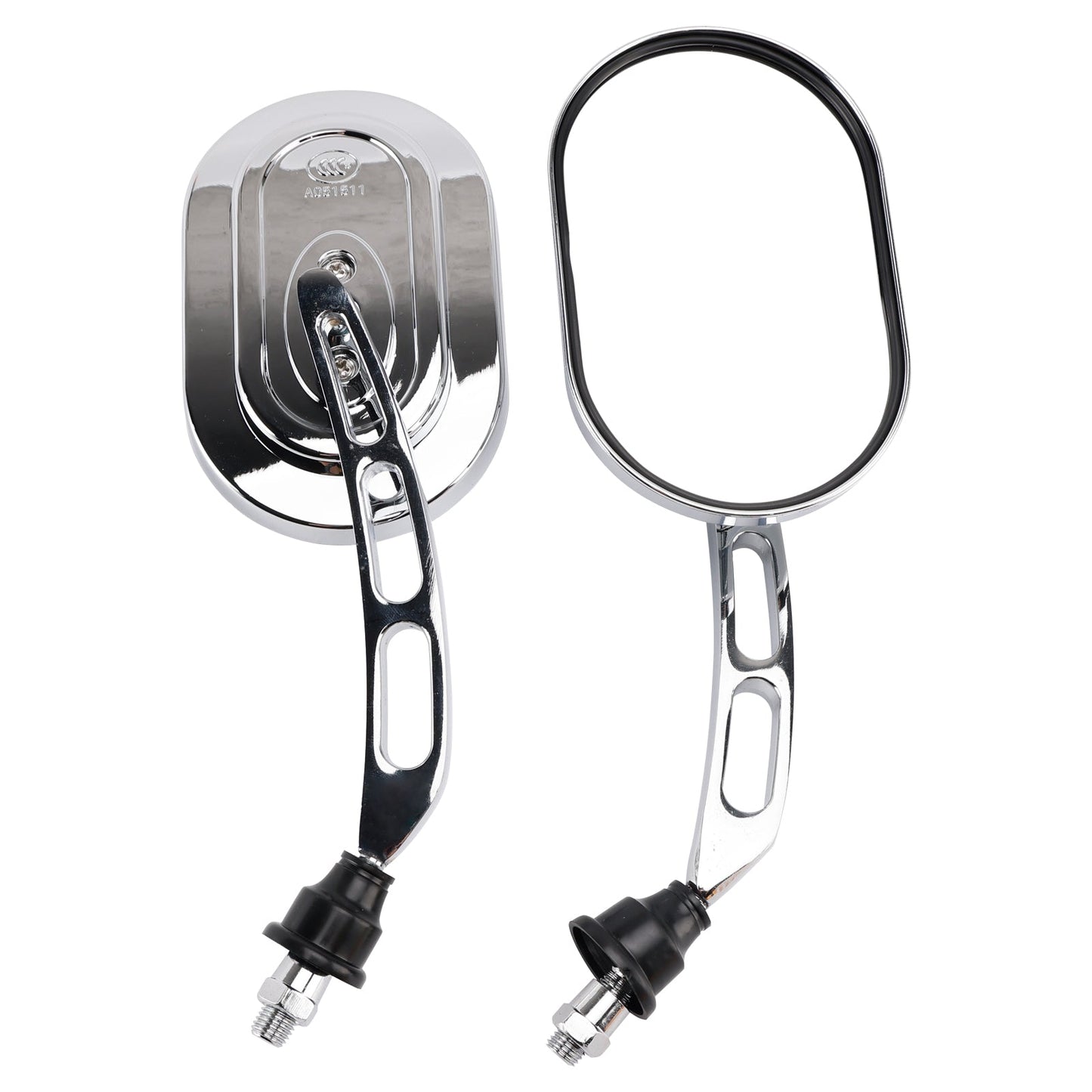 Coppia di specchietti cromati, sinistro e destro, set da 10 mm per moto chopper