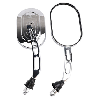 Coppia di specchietti cromati, sinistro e destro, set da 10 mm per moto chopper