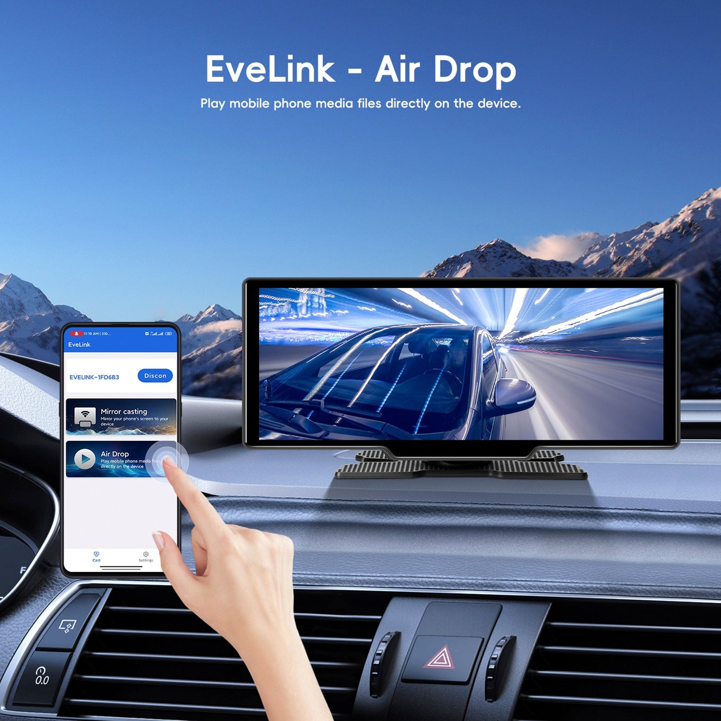 Navigazione per auto portatile Bluetooth da 10,26"", autoradio wireless Carplay, telecamera AHD
