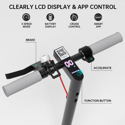 8,5 "Scooter elettrico pieghevole con app 350W 35 km Range 30 km/h Città pendola