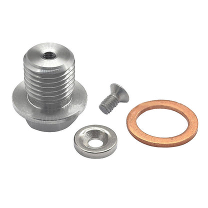 Tappo di scarico olio magnetico universale per motore auto M14x1.5 con vite e dado.