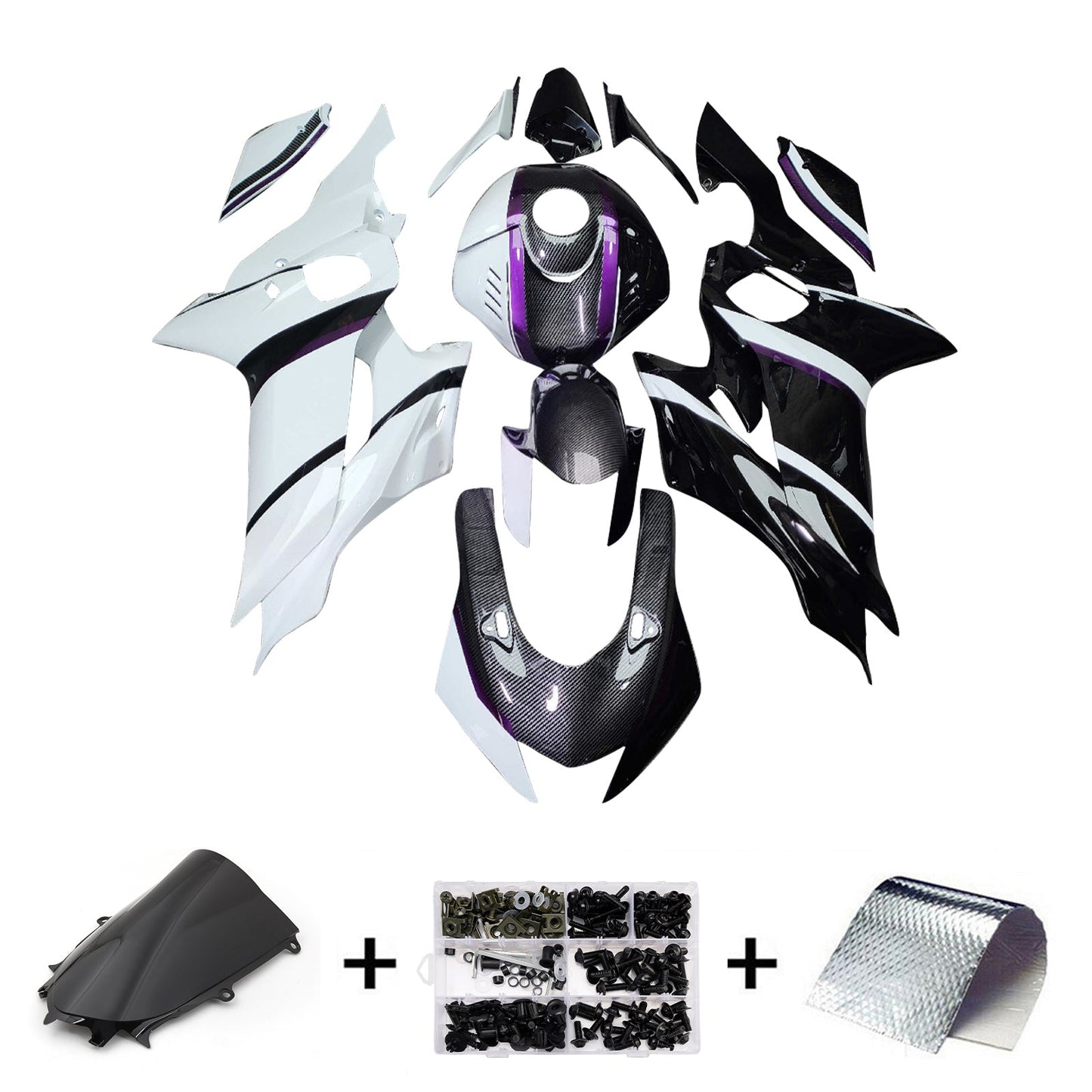 Kit carenatura iniezione in plastica ABS adatto per Yamaha YZF-R6 2017-2023