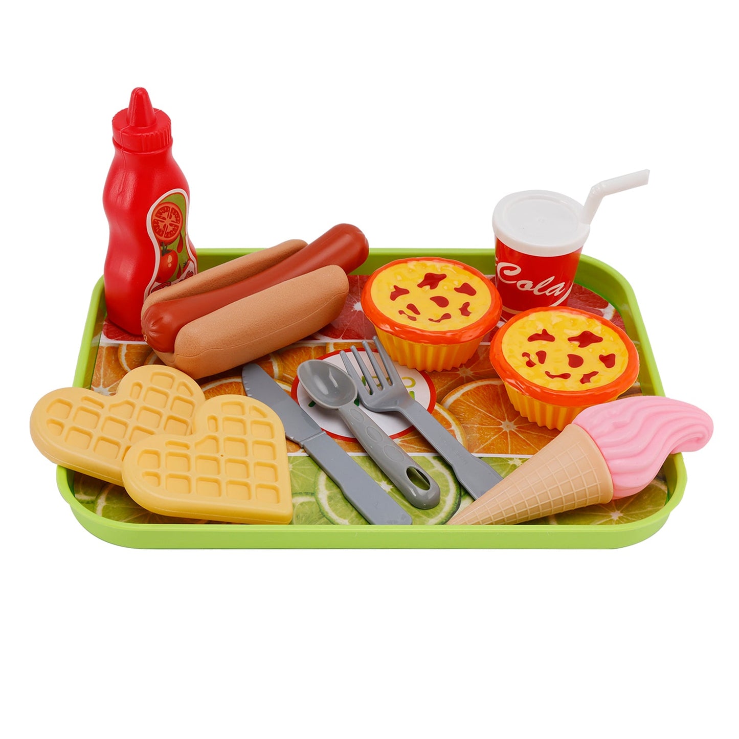 Set da cucina con cibo, gelato, bevande e uova, giocattolo per bambini