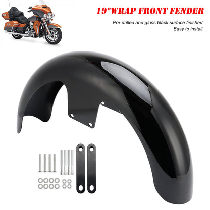 Parafango anteriore avvolgente da 19"" in ABS per Touring Electra Street Road Glide Baggers FLHT FLHR