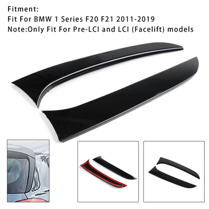 Spoiler laterali per lunotto posteriore BMW Serie 1 F20 F21, nero lucido, coppia, 2012-2019