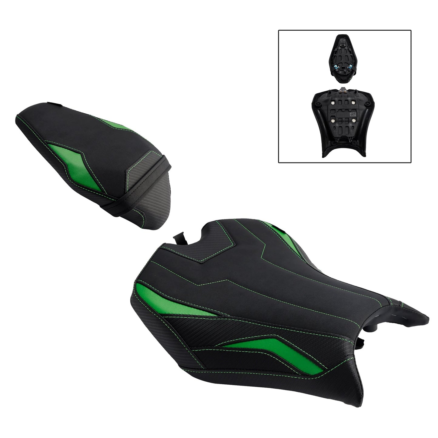 2025 - Cuscino posteriore per sedile conducente e passeggero per Kawasaki Ninja Z900 Zr900-F, colore verde.