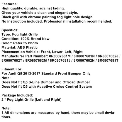 Griglia fendinebbia paraurti anteriore Audi Q5 2013-2017 8R0807681M