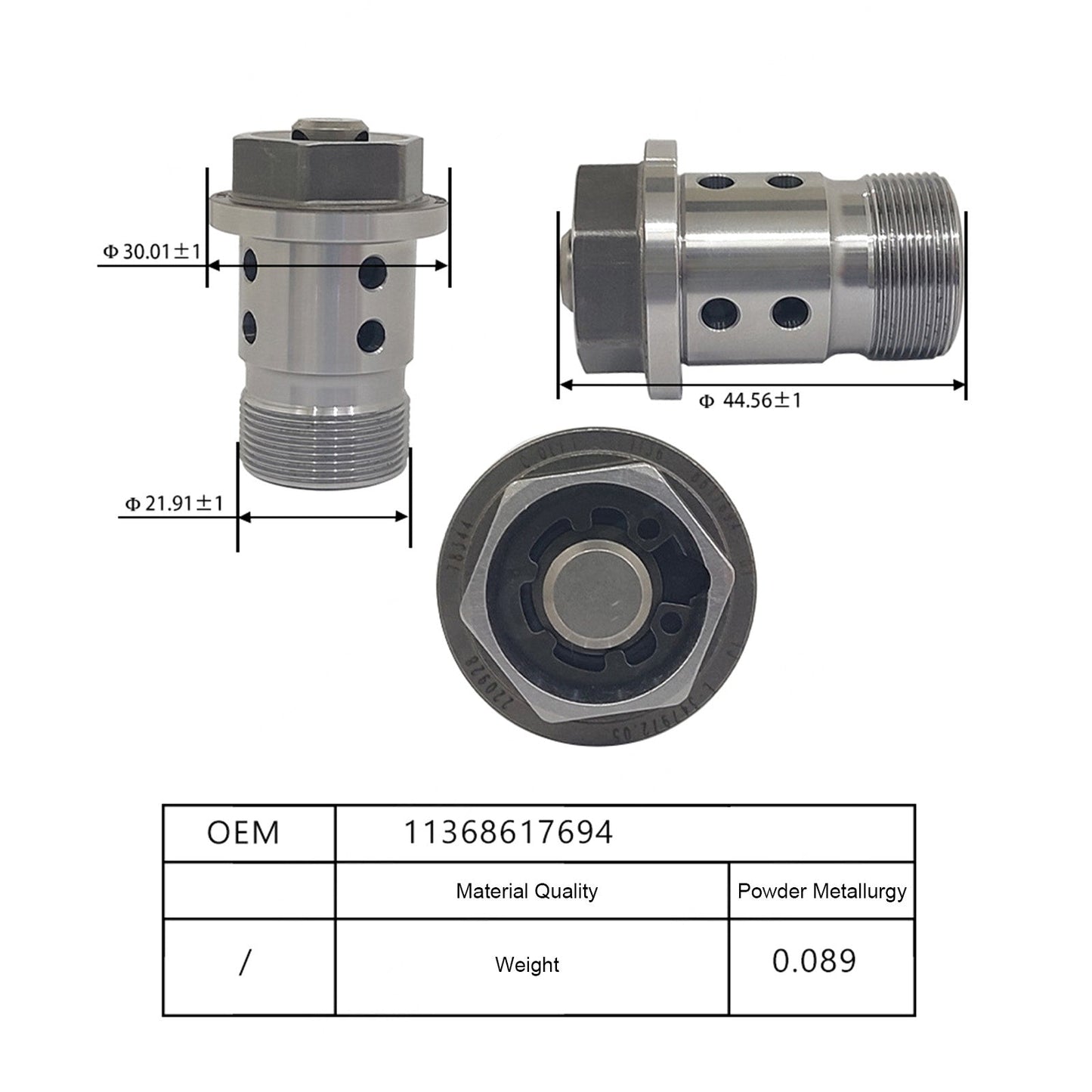Set di 2 valvole di controllo dell'olio per fasatura variabile delle valvole (VVT) del motore per BMW, codice 11368617694