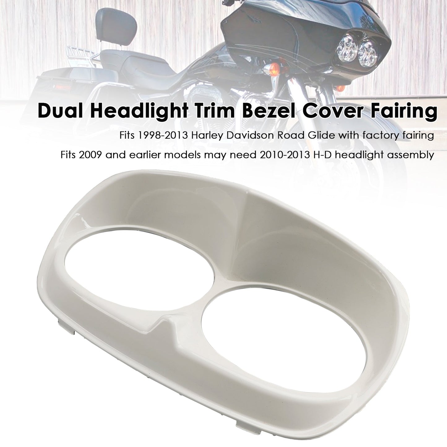 Copertura della cornice del faro anteriore doppio per Road Glide 1998-2013