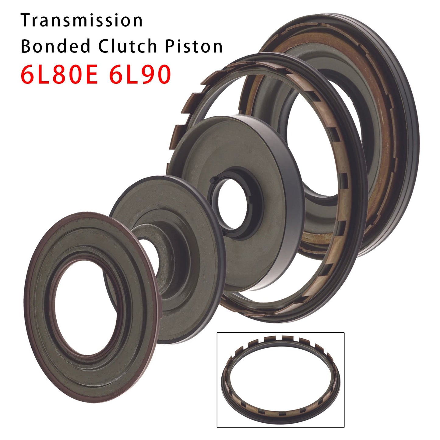 Set di 5 pistoni frizione incollati per trasmissioni 6L80E e 6L90 per Cadillac e GMC dal 2006 in poi