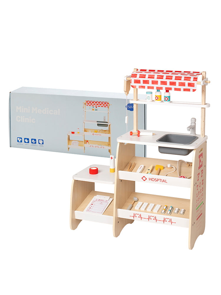 Simulazione di clinica medica per bambini con 22 accessori, set di giocattoli per bambini dai 3 anni in su